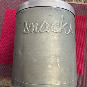 Silver Metal Snack Canister